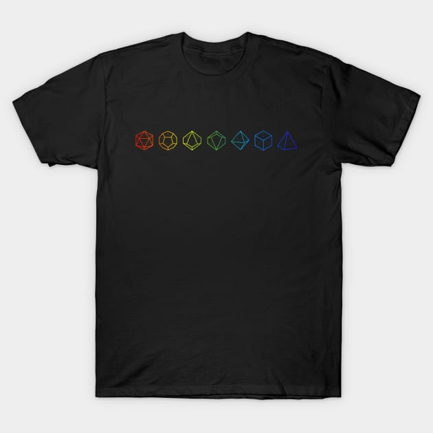 Rollplay Guild: Dice Lineup (Color) T-Shirt by Rollplay Guild